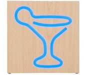 Disfruta De Tu Música Favorita Con Este Elegante Altavoz, Con Luz De Neón En Forma De Cóctel, Que Resalta Sobre La Madera, Que Dispone De Bluetooth Y