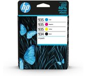 Hp - Paquete De 4 Cartuchos De Tinta Original 934 Negra/935 Cian/magenta/amarilla
