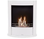 Chimenea De Etanol De Suelo En Acero Blanco