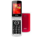 Spc Opal Teléfono Móvil Gran Pantalla, Teclas Grandes, Configuración Remota, Rojo