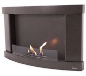 Chimenea De Etanol Mural En Acero Negro Y Cristal Templado