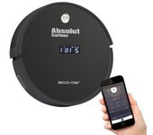 Ecode Robot Aspirador Fregasuelos Absolut Carbon, 2 Cepillos Centrales Y 2 Laterales, Depósito Mixto, Autonomía 130 Min, Anticaídas , App Eco-998
