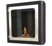 Chimenea De Etanol Mural En Acero Esmaltado Negro