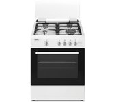 Infiniton Cocina De Gas Cc60ble - Ancho 60cm, 4 Zonas, Blanco, Quemadores Con Seguridad Ffsd, Compatible Gas Natural Y Butano