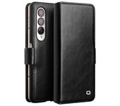 Qialino - Funda Magnética Tipo Cartera Para Samsung Galaxy Z Fold4 5g (piel De Vaca Auténtica), Color Negro