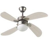 Farelek - Bermuda Ø 107 Cm - Ventilador De Techo Reversible, 4 Aspas De Roble Claro + Ilum