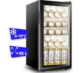 Mini Frigorífico De 98 Litros (temperatura De 0-10oc) Con Puerta De Cristal De Bajo Consumo Cassary Cas-sc98
