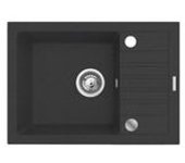 Fregadero Bali (62x44) 1b1d Negro + Grifo Mezclador Lungo