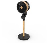Todolampara Fabrilamp Ventilador Pie Bizancio Negro/haya 50w 3velocidades 95x30x30 Oscilante,tactil Display,remoto Y Temporizador