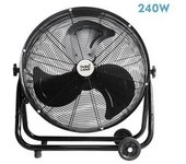 Ventilador Industrial 240w Negro 85x86x41,5cm 3 Velocidades Orientable Con Ruedas Poniente