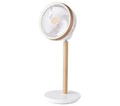 Todolampara Fabrilamp Ventilador De Pie Colibri Blanco/madera 25w 12vel 70x 28,5x28,5cm 3asp Motor Dc C/remoto Y Temporizador