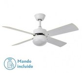 Ventilador Dc Sofia 2xe27 Blanco 4 Aspas Rev.blanca/haya 40x107d C/remoto Temporizador