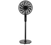 Todolampara Fabrilamp Ventilador De Pie Torbellino Negro 3velocidades 60w 13aspas Regx41x41 Display Oscilante, Remoto, Temporizador