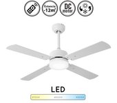 Ventilador De Techo Pequeño Con Temporizador Y Luz Cct 18w Motor Dc Hupe Color Blanco