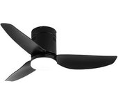 Ventilador De Techo Led Negro 20w Metal / Abs / Policarbonato Motor Dc Con Temporizador Mando A Distancia Palas Retractiles Verano E Invierno