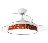 Ventilador De Techo Led Blanco / Caldera 72w Metal / Textil / Abs / Policarbonato Motor Dc Con Temporizador Mando A Distancia Palas Retractiles Ver