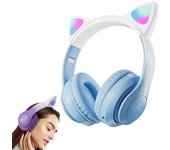 Auriculares Inalámbricos Led Cat Ear Bluetooth 5.3 Auriculares Para Niños Para Pc Smartphone -azul Claro