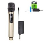 Micrófono Inalámbrico De Mano Inalámbrico Uhf Sistema De Micrófono Dinámico Receptor De Karaoke-oro