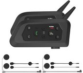 Teleheer V6 Pro Casco De Motocicleta Bt Intercomunicador Auriculares En Tiempo Real Bt Intercomunicador Completo Y Doble Hablando Esp Reducción De