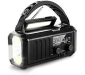 Radio Meteorológica De Emergencia Fm/am, Radio Portátil Con Manivela, Linterna, Energía Solar De 10000 Mah Para Acampar Al Aire Libre. - -