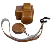 Bolsa De Couro Pu Para Câmera Canon Eos R10, Capa Protetora Com Design De Abertura De Bateria Com Bolsa De Lente E Alça