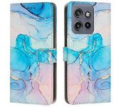 Capa De Couro Pu Com Suporte Para Celular Para Motorola Moto S50 5g/ Edge 50 Neo 5g/ Thinkphone 25 5g, Padrão Mármore