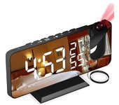 Reloj Despertador Digital Multifunción Con Proyector Radio Reloj Despertador Usb Dual 3 Niveles De Repetición Brillo Y 15 Niveles De Volumen 12/24h