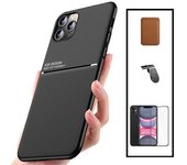 Kit Funda Magnética Anti-choque + Cartera Magnética Marrón + Cristal Templado Gorilasglass+ Soporte Magnéticol Gift4me Compatible Con Movil Xiaomi Mi