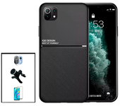 Kit Funda Magnética Anti-choque + Cristal Templado Gorilasglass + Soporte Magnetico Extra Fuerte Gift4me Compatible Con Movil Xiaomi Mi 11 Lite Negro