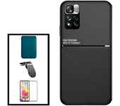 Kit Funda Magnética Anti-choque + Cartera Magnética Azul + Cristal Templado Gorilasglass+ Soporte Magnético L Gift4me Compatible Con Movil Xiaomi