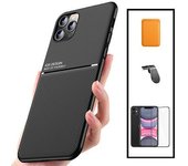 Kit Funda Magnética Anti-choque + Cartera Magnética Naranja + Cristal Templado Gorilasglass+ Soporte Magnético L Gift4me Compatible Con Movil Xiaomi