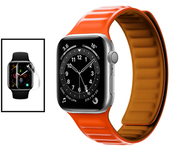 Kit De Correa Silicona Liquida Con Hebilla+ Película De Hidrogel Gift4me Compatible Con Reloj Apple Watch Series 3 - 38mm - Naranja