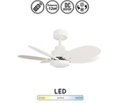 Ventilador De Techo Pequeño Con Luz Y Mando A Distancia, Rainbow, Muy Silencioso, Motor Dc, 6 Aspas, 6 Velocidades.