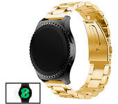 Kit De Correa De Acero + Herramienta+ Cristal Templadode Gorillaslas 3d Gift4me Compatible Con Reloj Xiaomi Watch S1 - Oro / Transparente