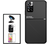 Kit Funda Magnética Anti-choque + Cristal Templado Gorilasglass+ Soporte Magnético Gift4me Compatible Con Movil Xiaomi Redmi Note 11 Pro+ Negro