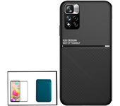 Kit Funda Magnética Anti-choque + Cartera Magnética Azul + Cristal Templado Gorilasglass Gift4me Compatible Con Movil Xiaomi Redmi Note 11e Pro -