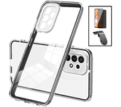Kit Funda Doble Airbag Anticaída Protección De Cámara + Soporte Magnético L + Cristal Templado Antiespía Gift4me Compatible Con Movil Samsung Galaxy