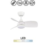 Ventilador De Techo Pequeño Con Luz Y Mando A Distancia Vanidoso, Motor Dc, 3 Aspas, 5 Velocidades, Diámetro 760 Mm.
