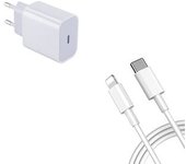 Kit Base Type C Carga Rápida 20w + Cable 100w 5a 100cm Accetel Usb-c - Usb-c Gift4me Compatible Con Movil Apple Iphone 14 Pro Max - Blanco