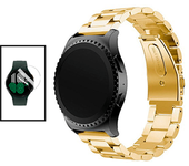 Kit De Correa De Acero + Herramienta+ Película De Hidrogel A Gift4me Compatible Con Reloj Realme Watch S - Oro / Transparente