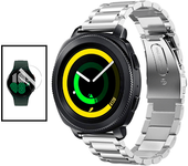Kit De Correa De Acero + Herramienta+ Película De Hidrogel A Gift4me Compatible Con Reloj Realme Watch 2 - Gris / Transparente