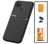 Kit Funda Magnética Anti-choque + Cartera Magnética Naranja + Cristal Templado Gorilasglass+ Soporte Magnético Gift4me Compatible Con Movil Xiaomi