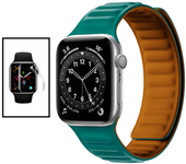 Kit De Correa Silicona Liquida Con Hebilla+ Película De Hidrogel Gift4me Compatible Con Reloj Apple Watch Series 6 - 44mm - Cielo Azul