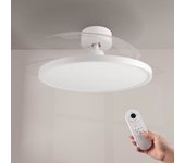 Ventilador De Techo Led Superslim 58w Blanco Dc Ultra Silencioso Con Mando A Distancia Y Palas Retractiles Verano / Invierno