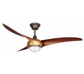 Ventilador De Techo Silencioso Helix Madera 132cm Motor Dc Leds-c4 Ve-0002-mad 3000k Marrón