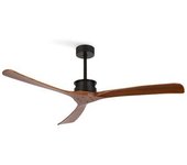 Ventilador De Techo 40w Silencioso Xl Ø152 Cm, Negro- Madera Oscura- Sin Luz- Mando A Distancia, Create - Wind Large Dc
