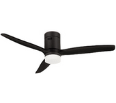 Ventilador De Techo 40w Silencioso Ø132 Cm, Negro- Negro- Con Luz- Controlador De Pared + Mando, Create - Windcalm Dc