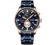 Relojes De Pulsera Analógicos De Cuarzo Con Fecha Para Hombres, Elegantes Relojes De Pulsera De Cuarzo Con Banda De Acero De Estilo Empresarial -