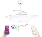 Ventilador De Techo Skywind-42bt2 - 42 Pulgadas Y Aspas Retráctiles - Luz Led - 30w - Blanco