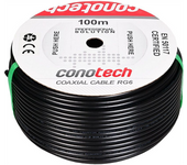 Conotech Cable Coaxial Antena Tv Satélite Ns100 Tri Gel Negro - Rollo 100m